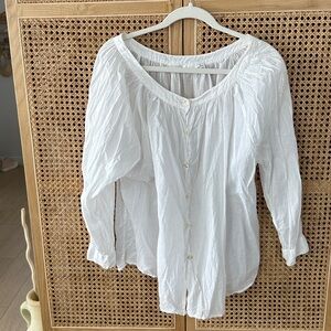 The Limited White Cotton Blouse
